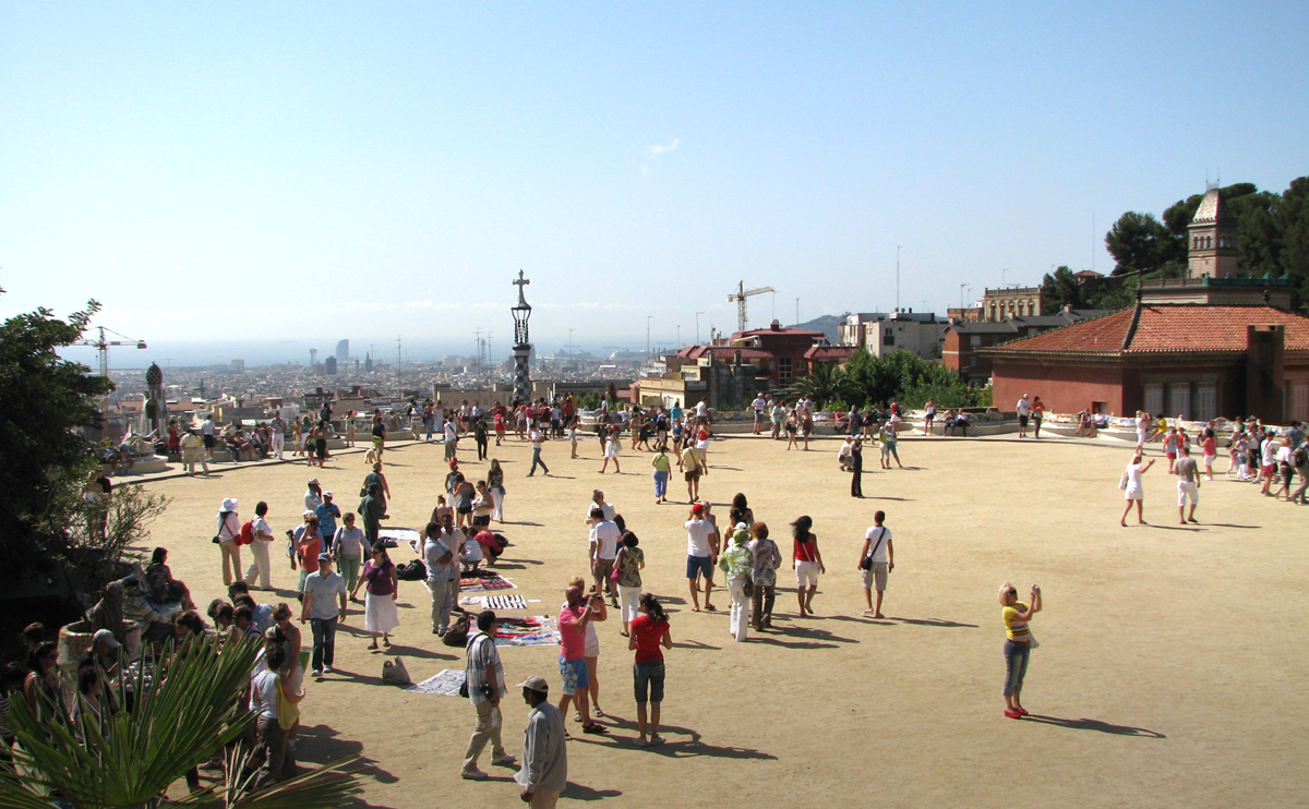 Parc Guell with Barcelona in the background