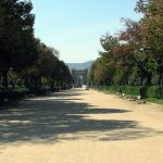 Ciutadella park promenade looking towards Arc de Triomf