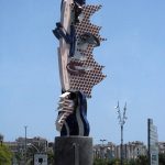 Face of Barcelona sculpture by Roy Lichtenstein