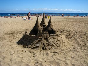 Gorgeous sand castle on Barceloneta beach