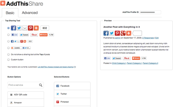 AddThis Social Share Buttons WordPress plugin