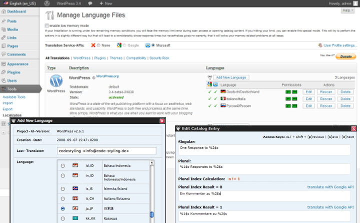 Codestyling Localization WP Plugin