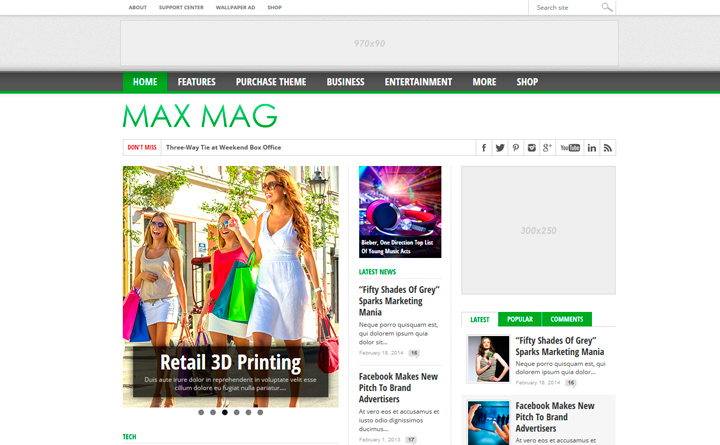 Max Mag WordPress theme
