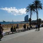 Barceloneta beach with W hotel