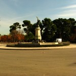 Winged statue in Retiro park, Madrid